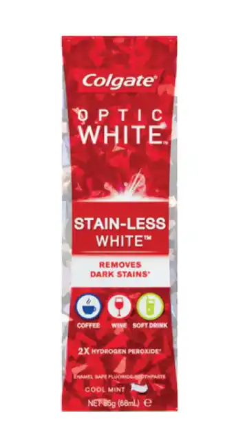 Direct Chemist Outlet Colgate toothpaste optic white stainless white 85g offer