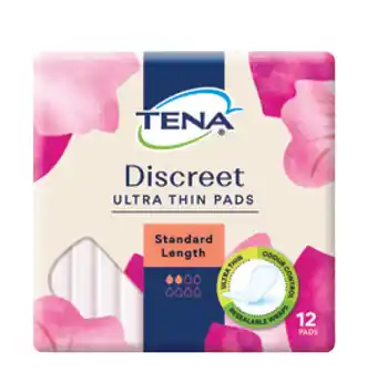 Direct Chemist Outlet Tena discreet ultra thin standard length 12 pads offer