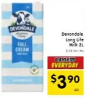 Devondale Long Life Milk 2L