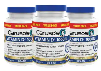 Direct Chemist Outlet Caruso's natural health vitamin d3 1000iu 500 capsules offer
