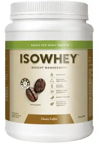 Direct Chemist Outlet Isowhey weight management complete classic coffee 672g offer