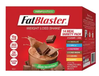 Direct Chemist Outlet Naturopathica fatblaster red tub variety 14 x 33g offer