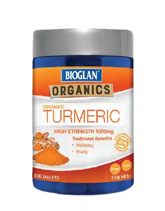 Star Discount Chemist Bioglan organic turmeric high strength 1000mg 100 tablets offer