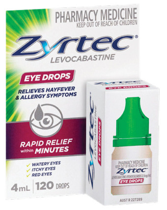 Zyrtec levocabastine eye drops 4ml 120 drops