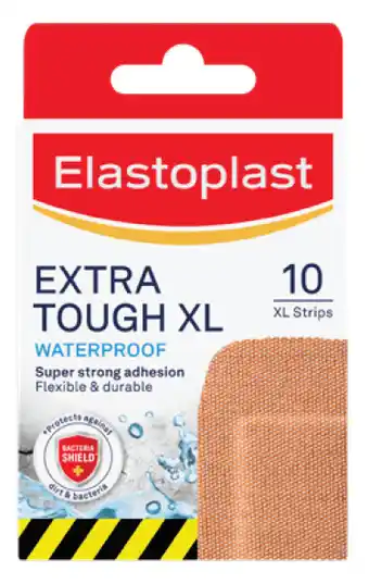Elastoplast extra tough waterproof xl 10 strips