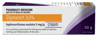 Alliance Pharmacy Sigmacort 0.5% cream 30g offer