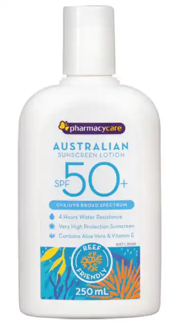 Pharmacy care sunscreen lotion spf50+ 250ml
