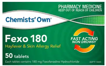 Alliance Pharmacy Chemists’ own fexo 180mg 50 tablets offer