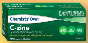 Alliance Pharmacy Chemists’ own c-zine 10mg 70 tablets offer