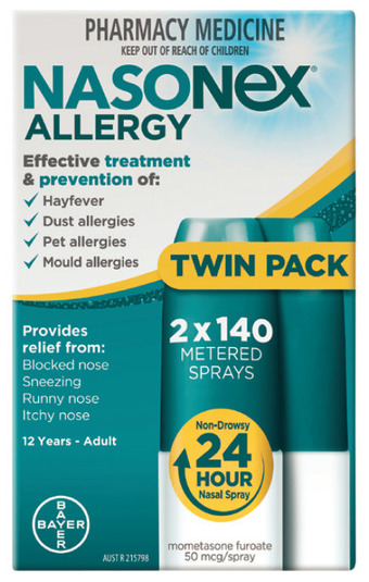 Alliance Pharmacy Nasonex allergy 140 metered sprays twin pack offer