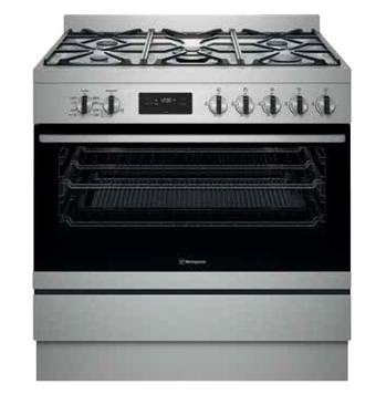 The Good Guys Westinghouse 90cm dual fuel upright cooker offer