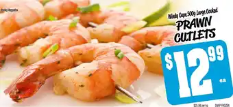 Windy Cape 500g Large Cooked PRAWN CUTLETS