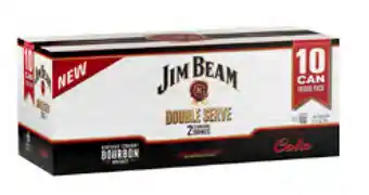 First Choice Liquor Jim beam white double serve 6.7% can 375ml (10pk) offer