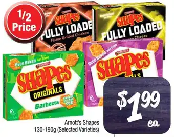 Farmer Jack's Arnott's Shapes 130-190g offer