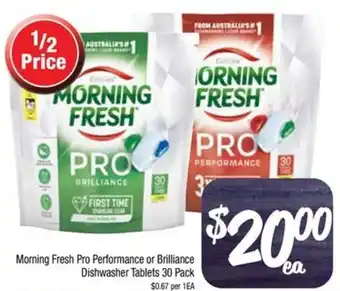 Farmer Jack's Morning Fresh Pro Performance or Brilliance Dishwasher Tablets 30 Pack offer