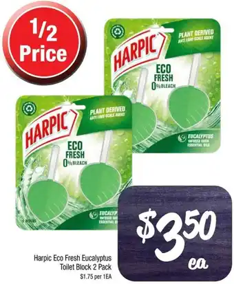 Farmer Jack's Harpic Eco Fresh Eucalyptus Toilet Block 2 Pack offer