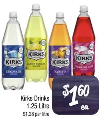 Farmer Jack's Kirks Drinks 1.25 Litre offer