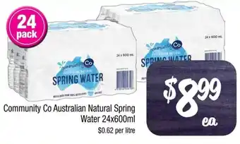 Farmer Jack's Community Co Australian Natural Spring Water 24x600ml offer