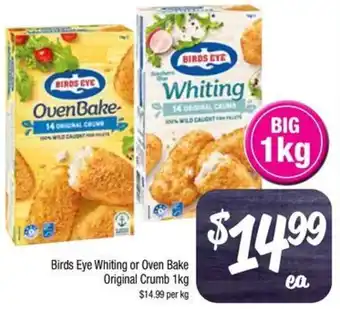 Farmer Jack's Birds Eye Whiting or Oven Bake Original Crumb 1kg offer
