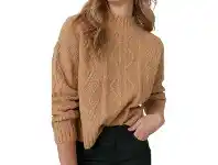 BIG W &me Cable Knit Jumper Sizes XS-XL - Taupe offer