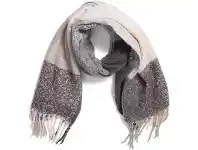 BIG W &me Wide Pattern Knit Scarf One Size - Grey offer