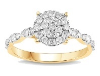 Bevilles Jewellery Martina Brilliant Solitaire Look Ring with 1/2ct of Diamonds in 9ct Yellow Gold offer