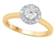 Bevilles Jewellery Love by Michelle Beville Halo Solitaire Ring with 0.55ct of Diamonds in 18ct Yellow Gold offer