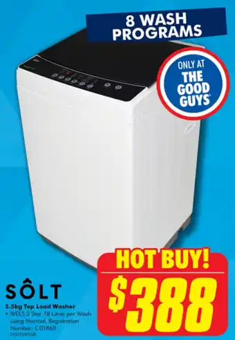 The Good Guys SÕLT 5.5kg Top Load Washer offer