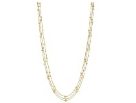 Bevilles Jewellery 9ct Yellow Gold Silver Infused Triple Row Beaded Ball Necklace offer