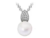 Bevilles Jewellery Created Pearl and Cubic Zirconia Necklace in Sterling Silver offer