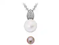 Bevilles Jewellery Created Pink Pearl and Cubic Zirconia Necklace in Sterling Silver offer