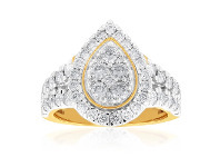 Shiels 9ct Yellow Gold 2 Carat Diamond Ring with Brilliant Cut Diamonds offer