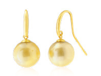 Grahams Jewellers 9ct Yellow Gold 10-12mm Golden South Sea Pearl Earrings offer