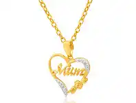 Shiels 9ct Yellow Gold Mum Diamond Pendant offer