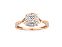 Shiels 9ct Rose Gold Ring with 17 Brilliant Cut Diamonds offer