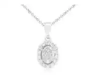9ct White Gold Pendant with 45cm Chain With 1/4 Carat Brilliant Cut Diamonds