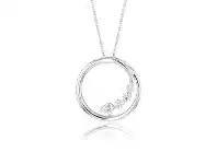 Shiels Flawless Cut 9ct White Gold Diamond Circle Pendant with Chain (TW=1/4 Carat) offer