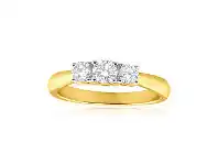 Shiels Flawless Cut 18ct Yellow Gold Trilogy Diamond Ring (TW=1/2 Carats) offer