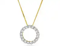 Shiels Flawless Cut 9ct Yellow Gold Diamond Circle of Life Pendant with Chain (TW=1/2 Carat) offer