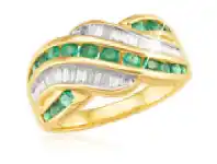 Grahams Jewellers Natural Emerald & 1/3 Carat Diamonds Ring offer