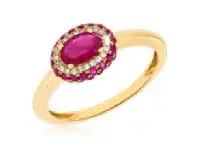 Grahams Jewellers 9ct Yellow Gold Natural Ruby & Diamond Ring offer