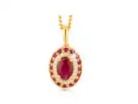 Grahams Jewellers 9ct Yellow Gold Natural Ruby & Diamond Pendant offer