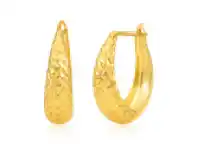 Grahams Jewellers 9ct Yellow Gold Patterned 13mm Hoop offer
