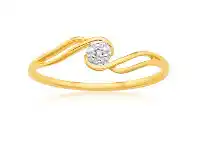 Shiels 9ct Yellow Gold Diamond Swirl Ring offer