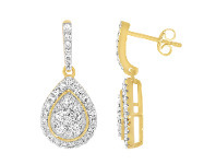 Shiels 9ct Yellow Gold 1 Carat Diamond Pear Shape Drop Earrings offer