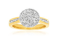 Shiels 9ct Yellow Gold Diamond Ring Set with 38 Stunning Brilliant Diamonds offer