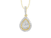 Shiels 9ct Yellow Gold 1/2 Carat Diamond Pear Shaped Pendant on 45cm Chain offer