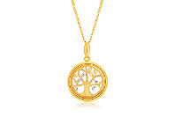Shiels 9ct Yellow Gold "Tree of Life" Diamond Pendant Set with 5 Brilliant Diamonds offer