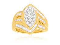 Shiels 9ct Yellow Gold Diamond Ring Set with 63 Diamonds offer