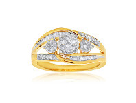 Shiels 9ct Yellow Gold Diamond Ring Set with an Assortment of Brilliant and Baguette Diamonds offer